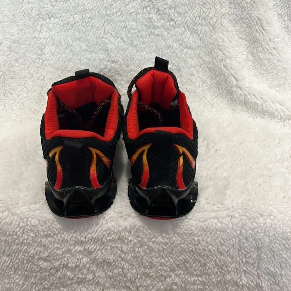 Black and Red Flame Sneakers  - Size 4